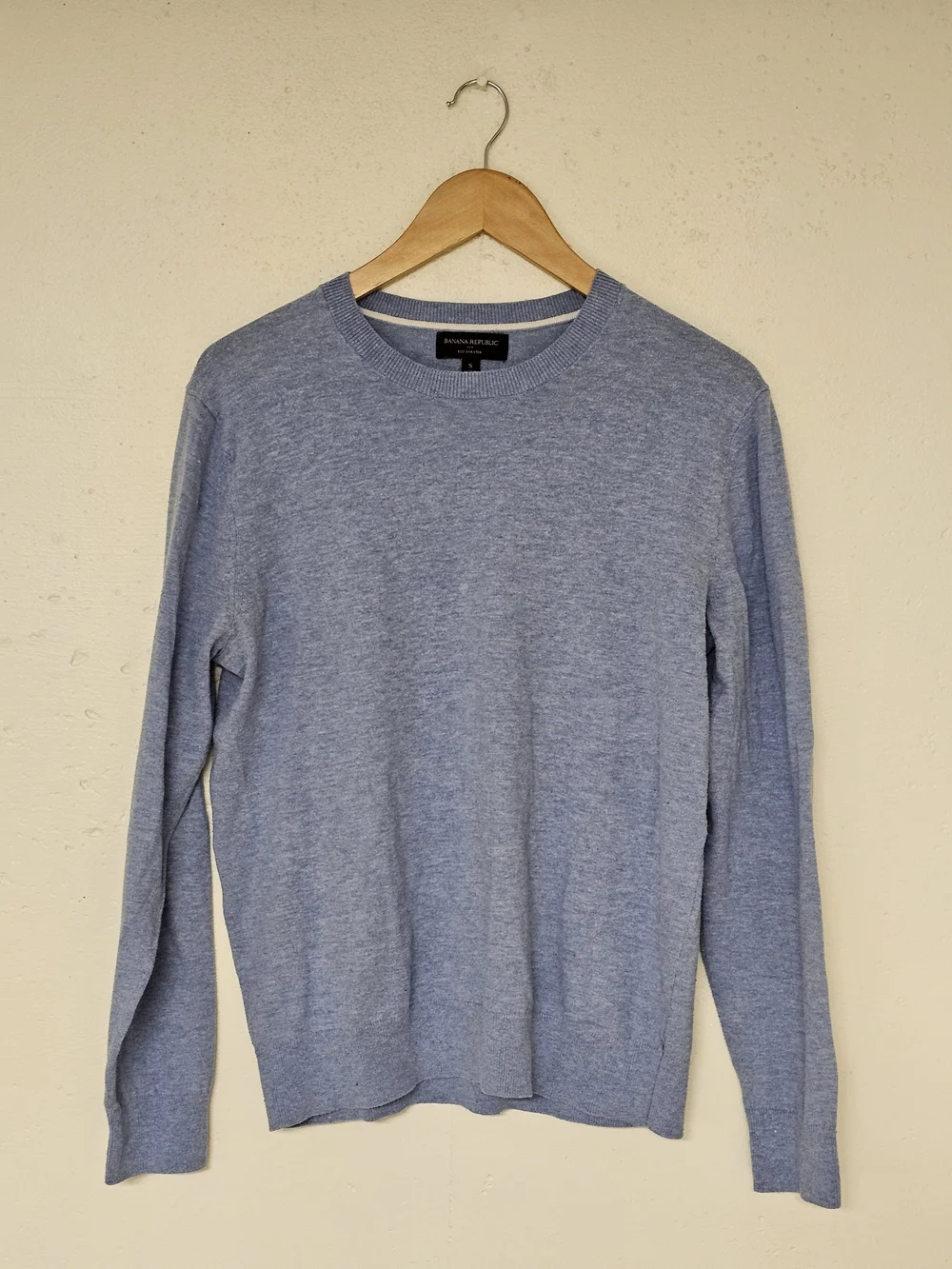 Banana Republic Men's Heather Light Blue Crewneck Sweater